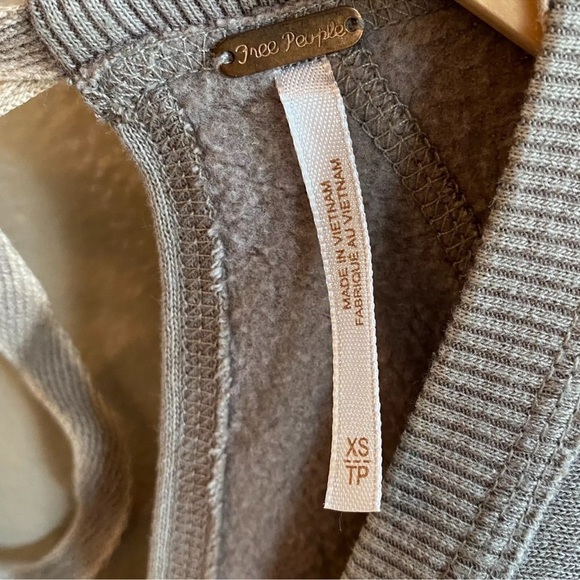 Free People Like That Peplum Fleece Sweatshirt mini Dress - Picture 3 of 15